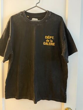 Gallery Dept Black T-Shirt with Yellow Logo